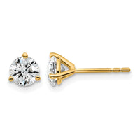 14ky 1ct Cert Lab Grown Diamond VS+ F+ Round Complete Stud Earrings