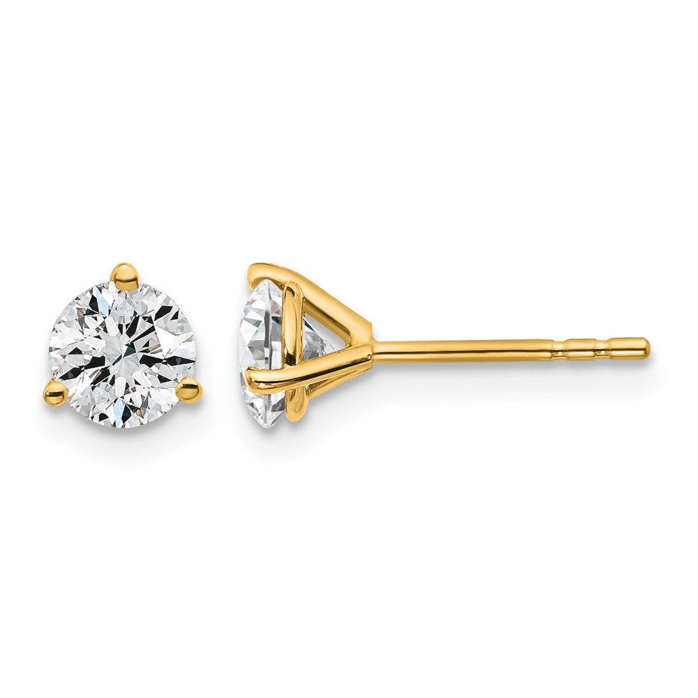 14ky 1ct Cert Lab Grown Diamond VS/SI+ G+ Round Complete Stud Earrings
