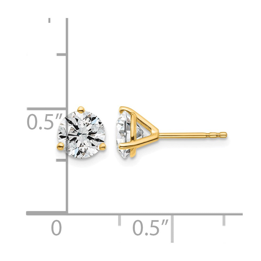 18ky 1 1/2ct Cert Lab Grown Diamond VS+ F+ Round Comp Stud Earrings