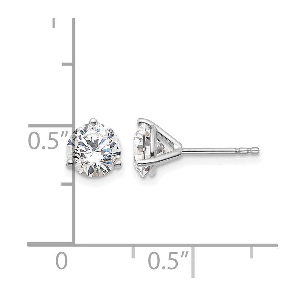 14kw 1 1/2ct Cert Lab Grown Diamond VS/SI+ G+ Round Comp Stud Earrings