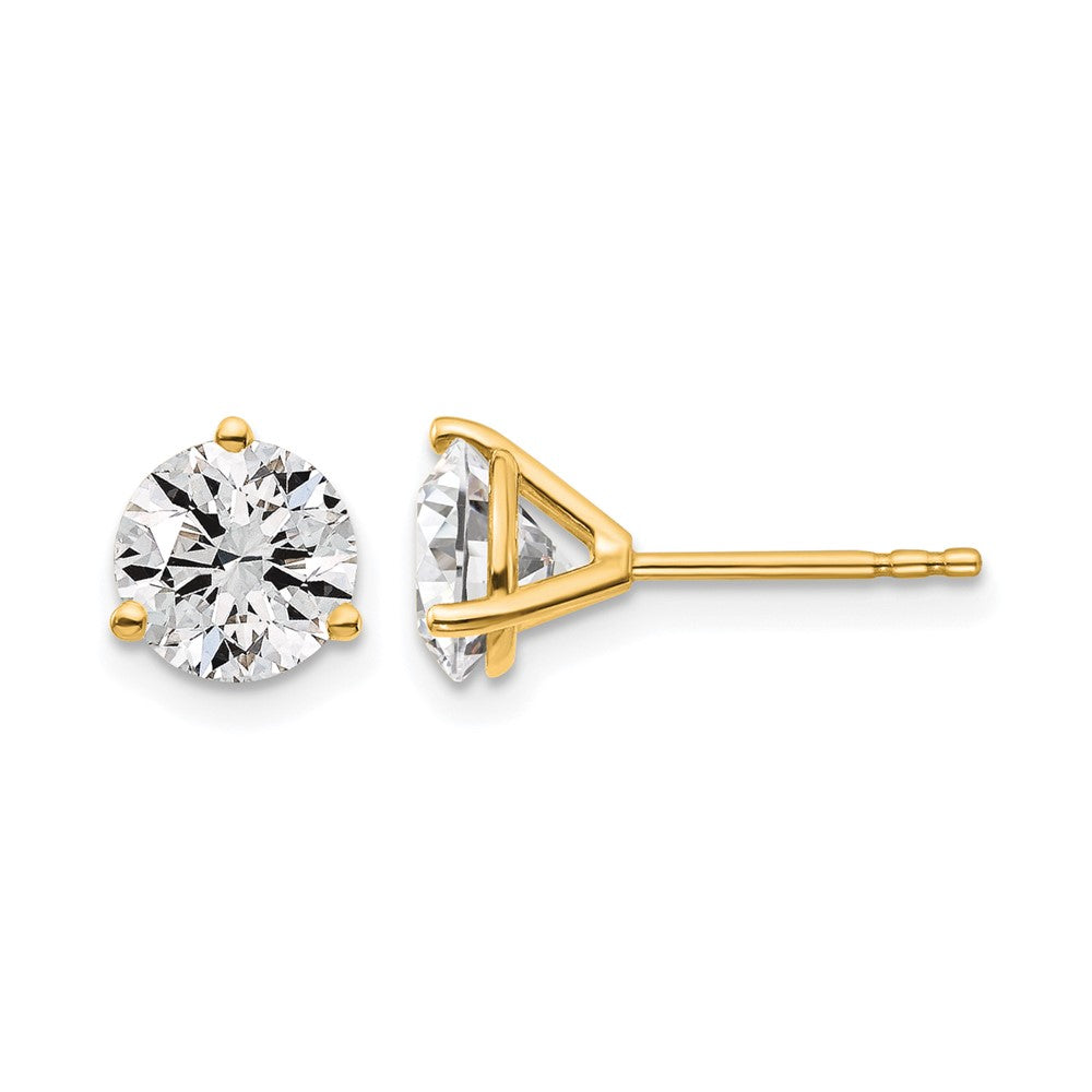 14ky 1 1/2ct Lab Grown Diamond VS+ F+ Round Complete Stud Earrings