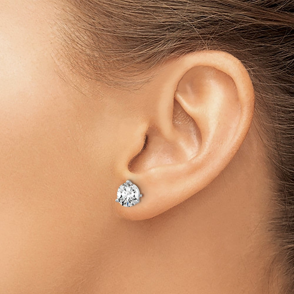 14kw 2ct Lab Grown Diamond VS+ F+ Round Complete Stud Earrings