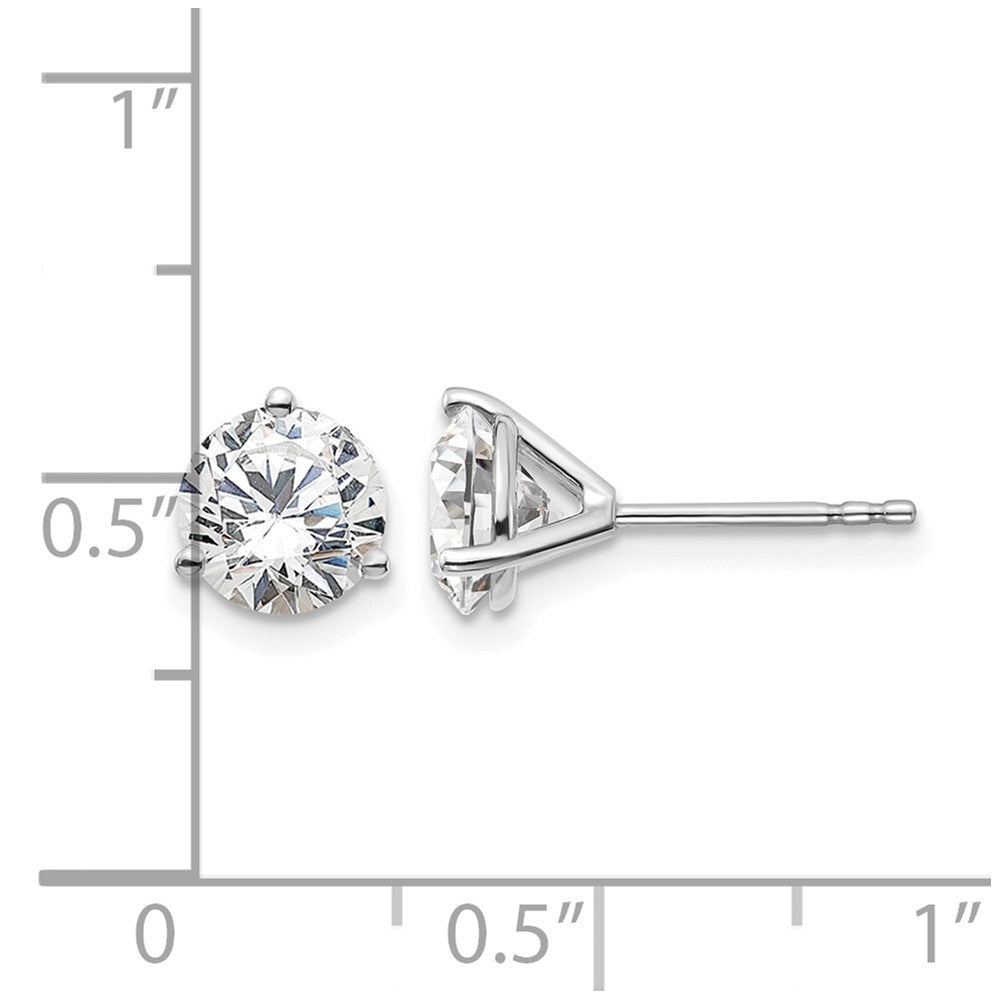 14kw 2ct Lab Grown Diamond VS+ F+ Round Complete Stud Earrings
