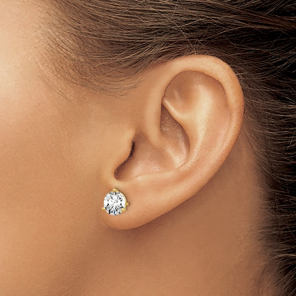 14ky 2ct Cert Lab Grown Diamond VS/SI+ G+ Round Complete Stud Earrings