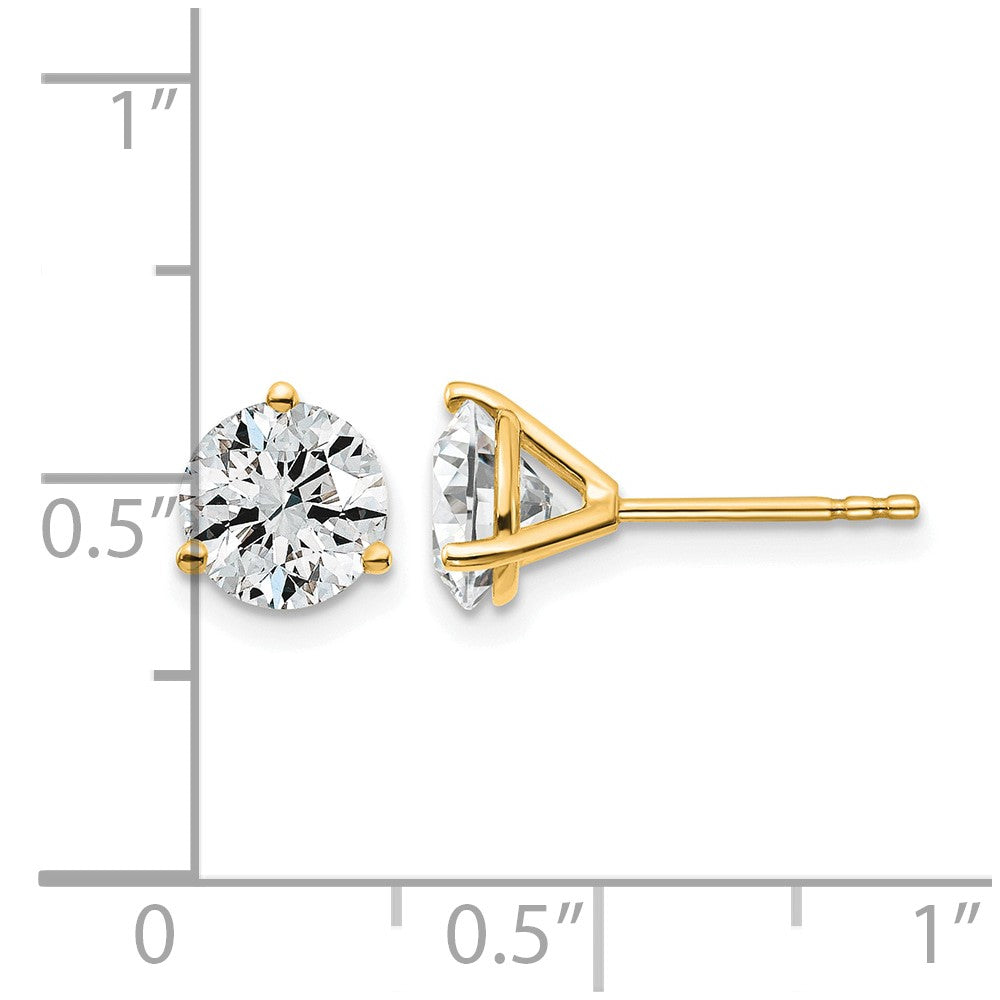 14ky 2ct Lab Grown Diamond VS/SI+ G+ Round Complete Stud Earrings
