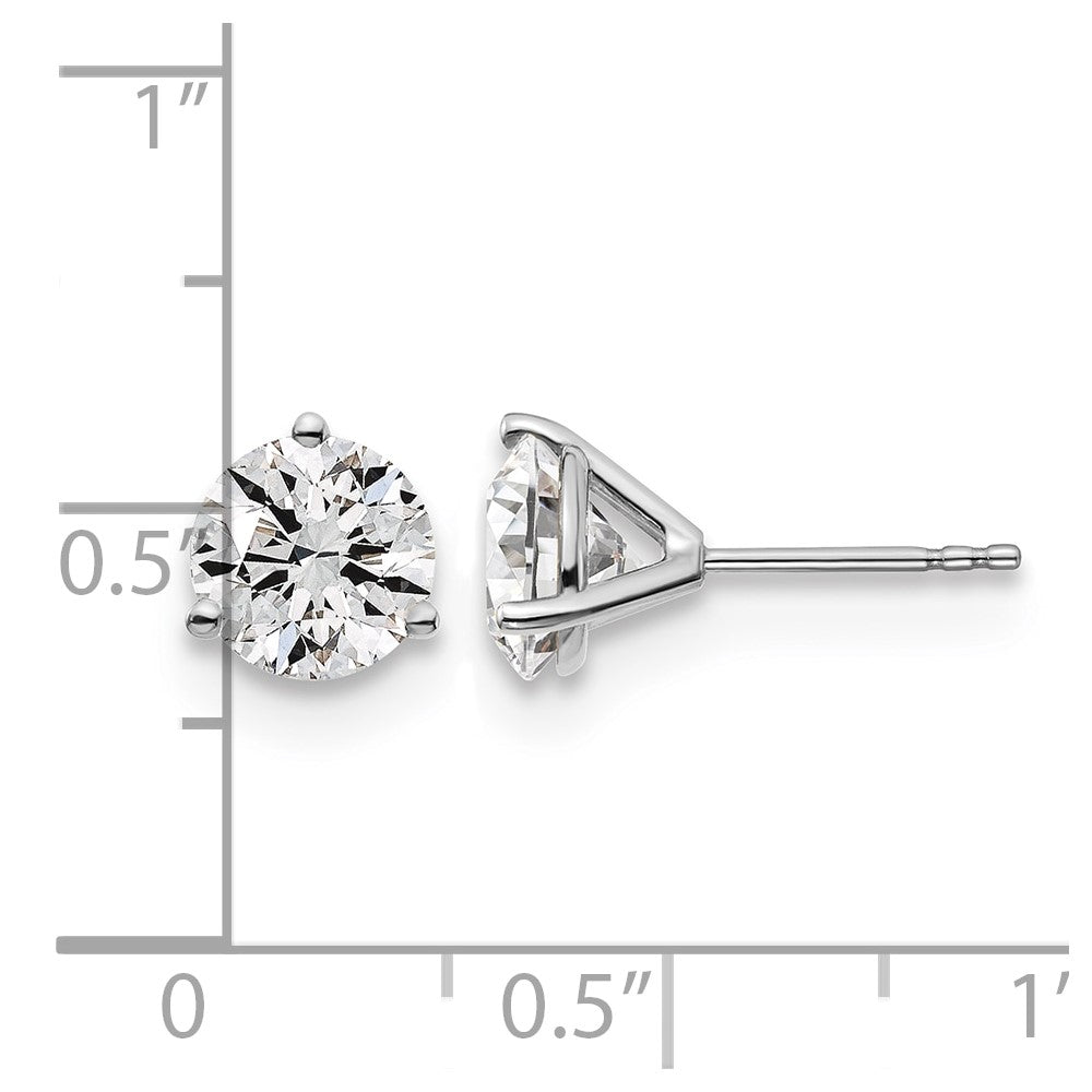 18kw 3ct Cert Lab Grown Diamond VS+ F+ Round Complete Stud Earrings