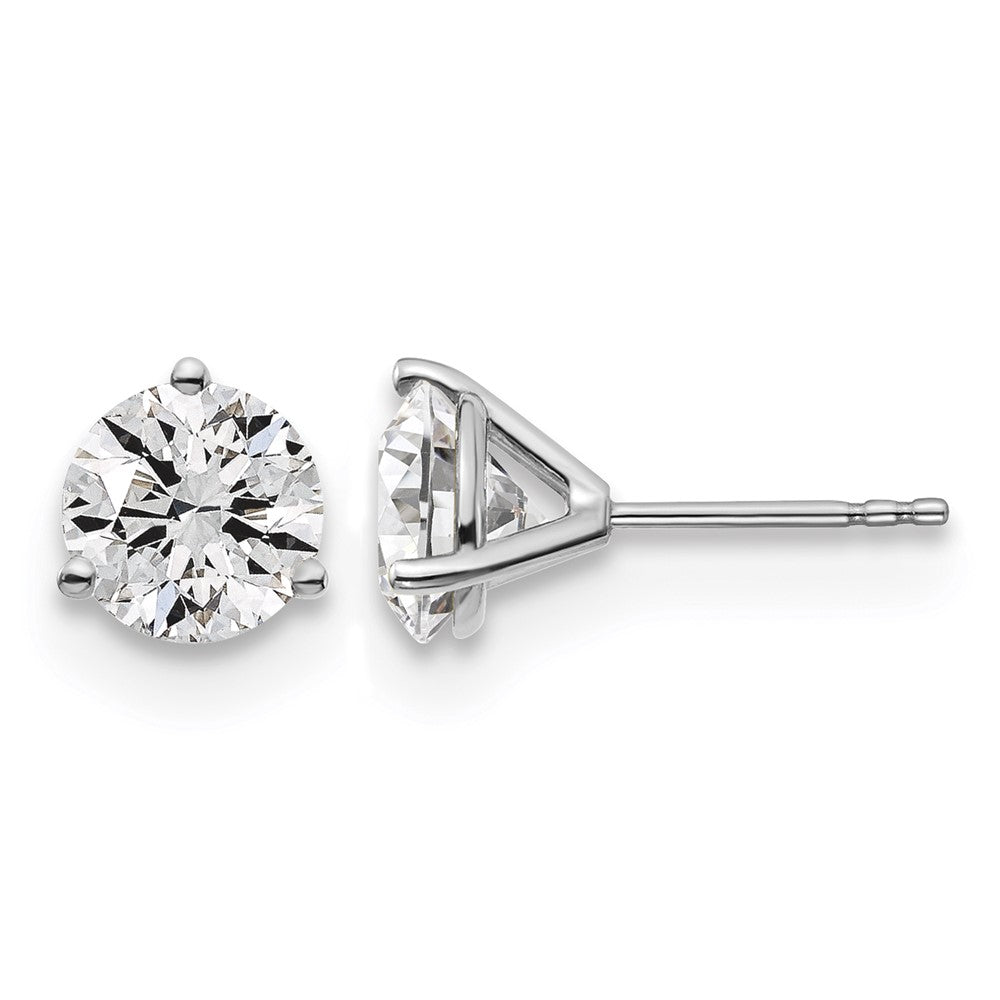 18kw 3ct Cert Lab Grown Diamond VS+ F+ Round Complete Stud Earrings