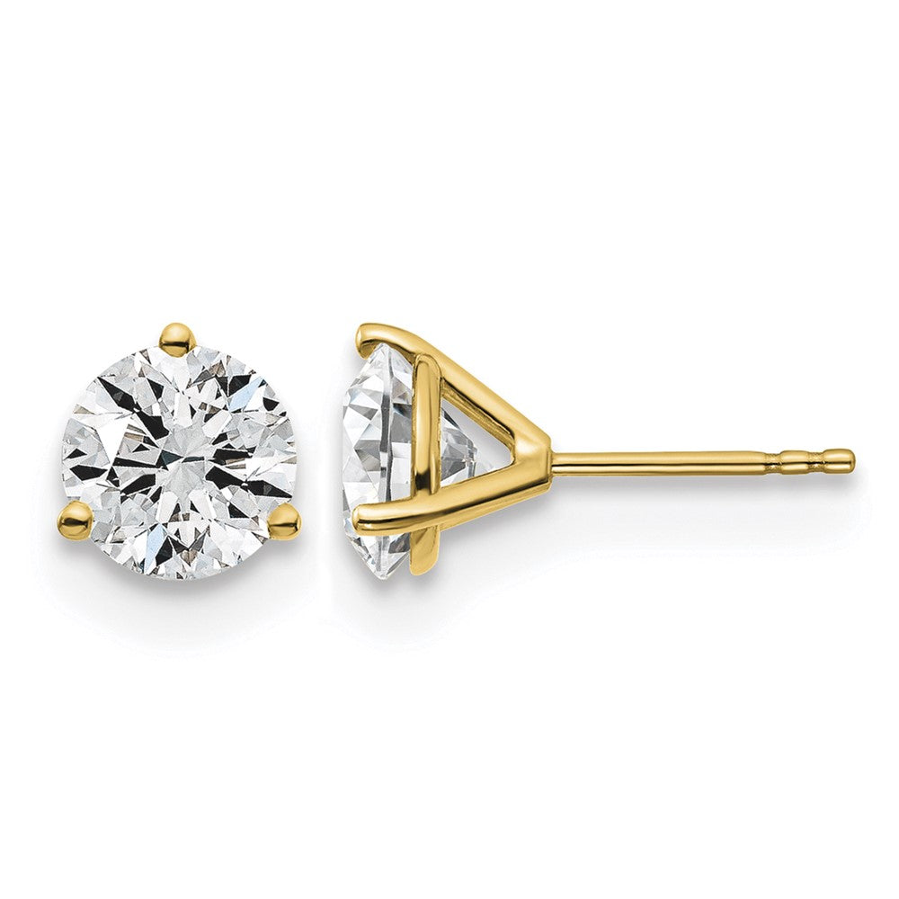 18ky 3ct Lab Grown Diamond VS+ F+ Round Complete Stud Earrings