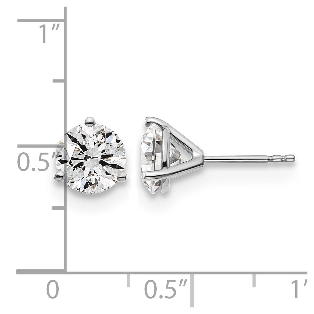 Platinum 3ct Lab Grown Diamond VS+ F+ Round Comp Stud Earrings