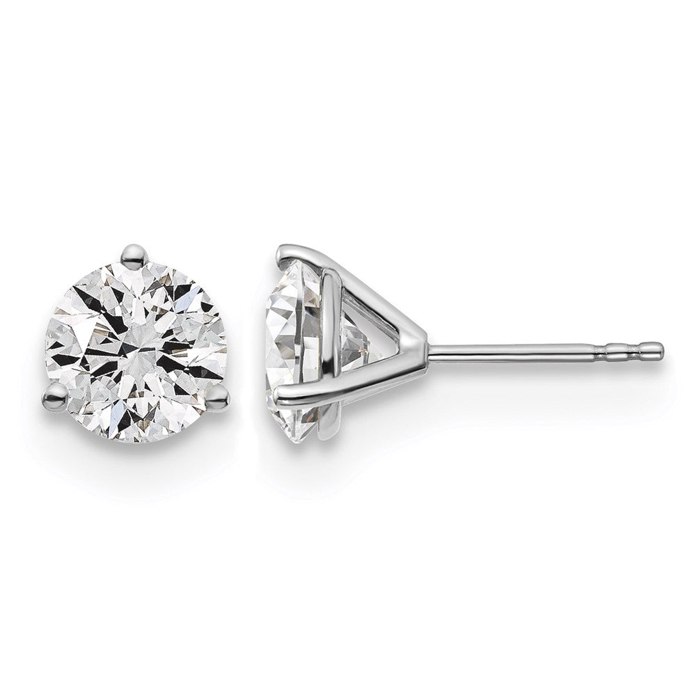 Platinum 3ct Cert Lab Grown Diamond VS+ F+ Round Comp Stud Earrings