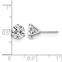 14kw 3ct Cert Lab Grown Diamond VS/SI+ G+ Round Complete Stud Earrings