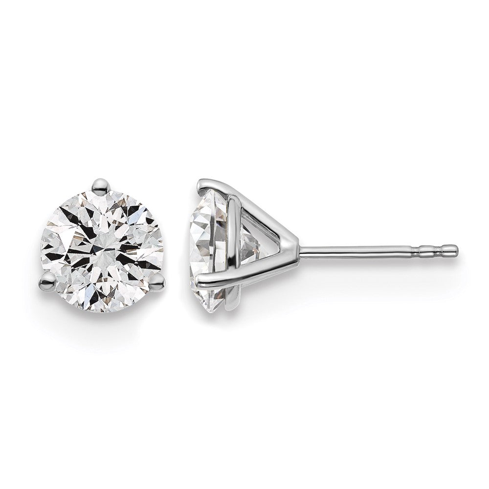 14kw 3ct Lab Grown Diamond VS+ F+ Round Complete Stud Earrings