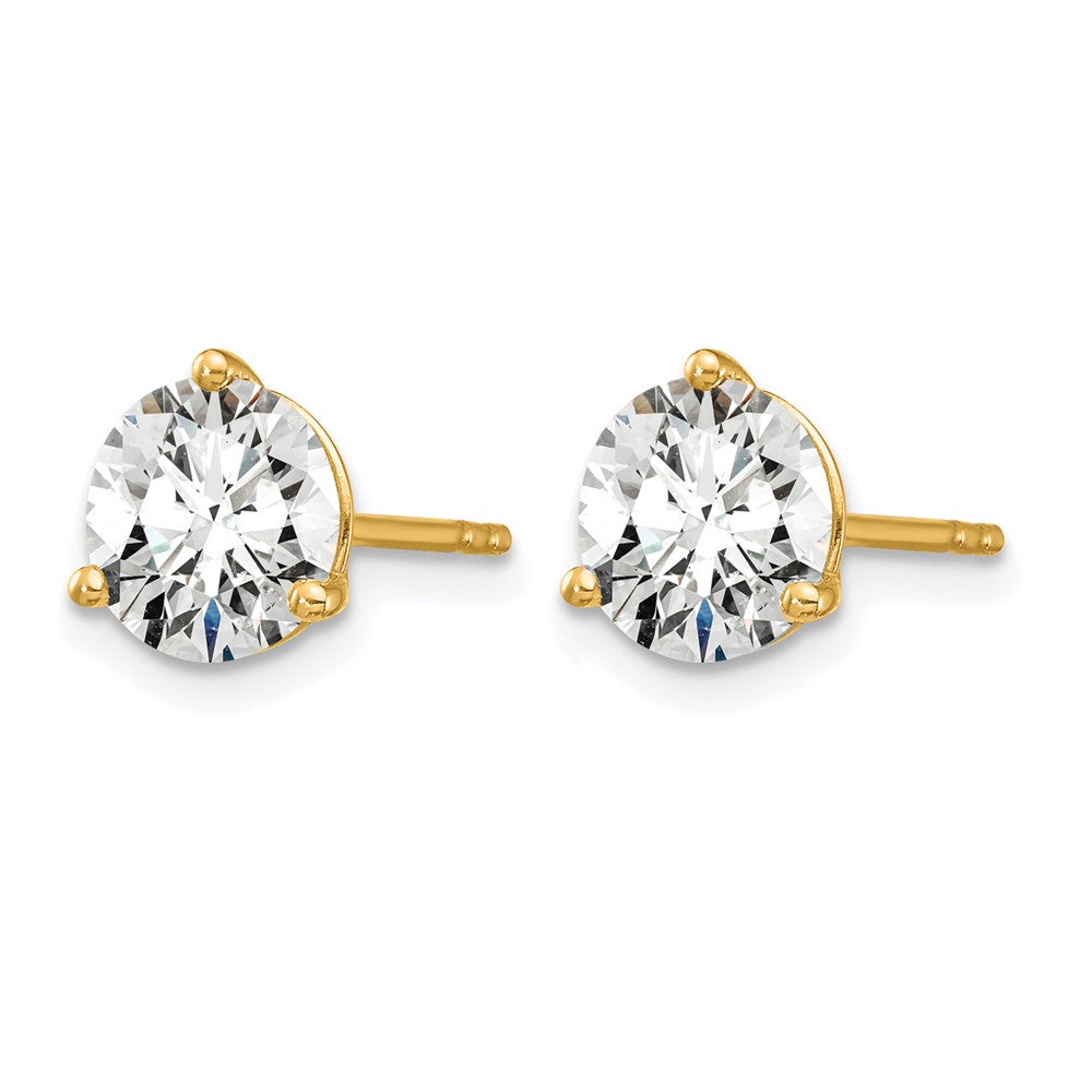 14ky 3ct Cert Lab Grown Diamond VS+ F+ Round Complete Stud Earrings