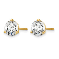 14ky 3ct Cert Lab Grown Diamond VS+ F+ Round Complete Stud Earrings