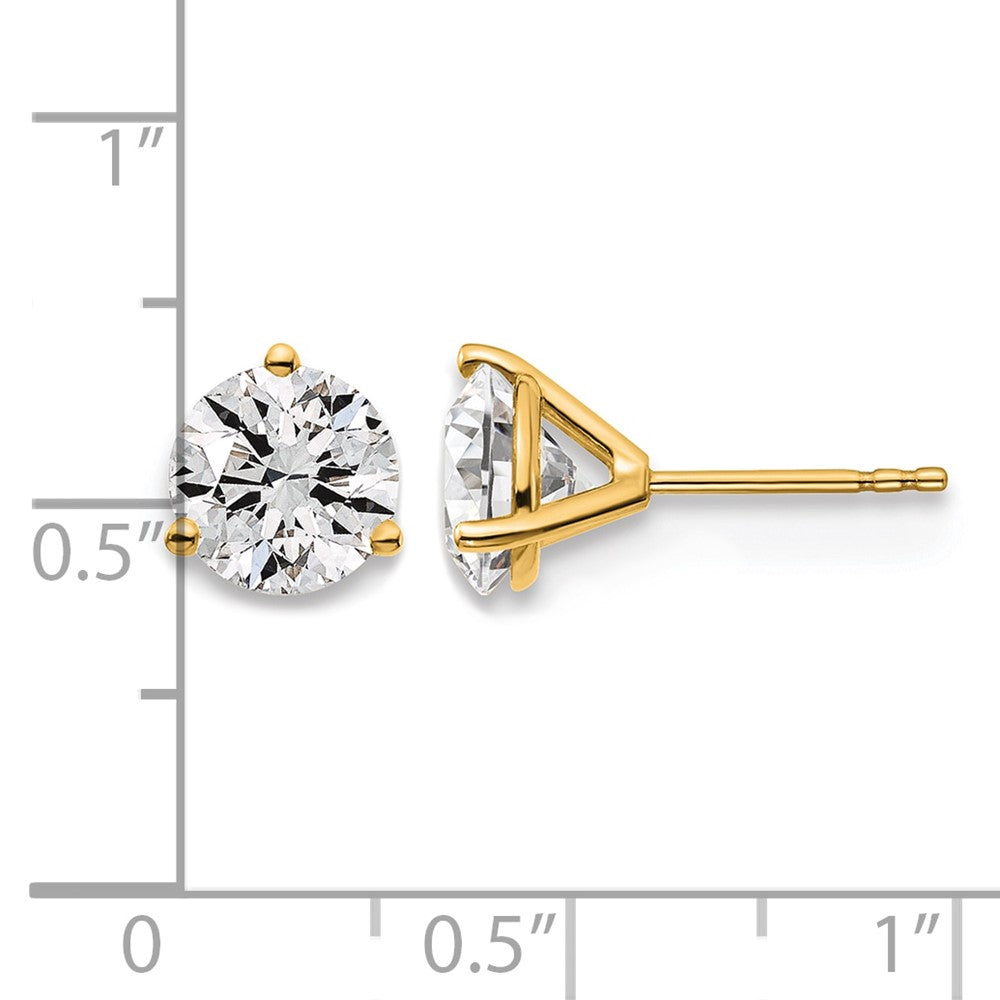 14ky 3ct Cert Lab Grown Diamond VS+ F+ Round Complete Stud Earrings