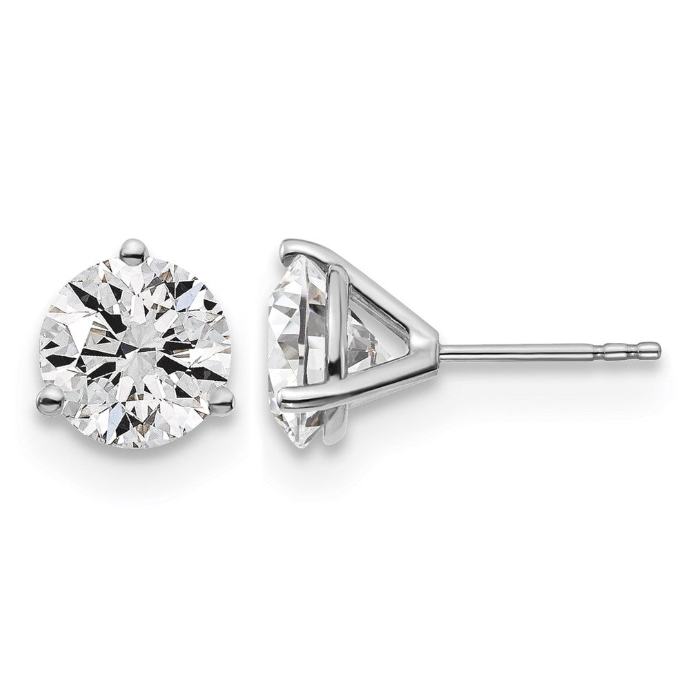 18kw 4ct Lab Grown Diamond VS+ F+ Round Complete Stud Earrings