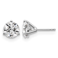 18kw 4ct Lab Grown Diamond VS+ F+ Round Complete Stud Earrings