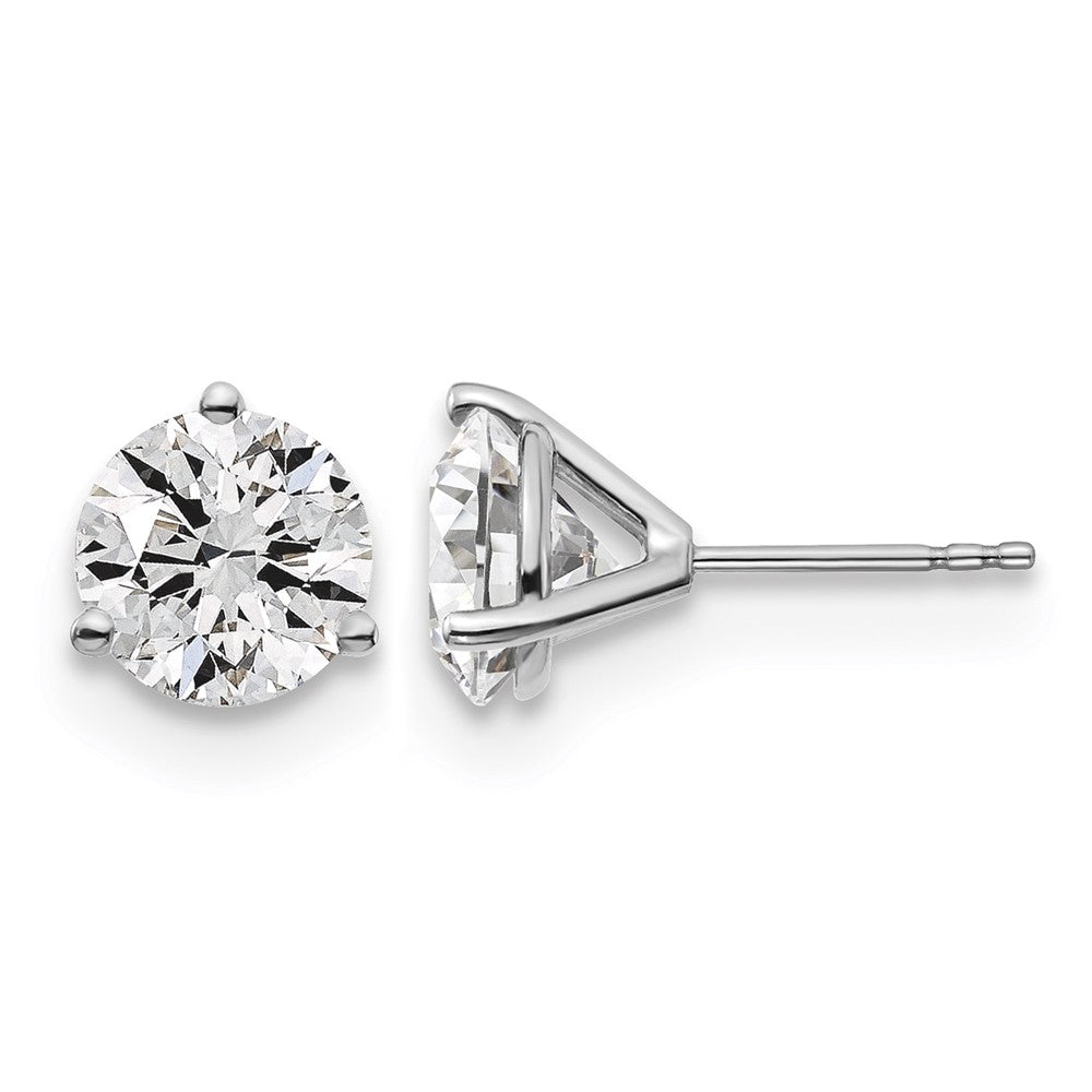 Platinum 4ct Lab Grown Diamond VS+ F+ Round Comp Stud Earrings