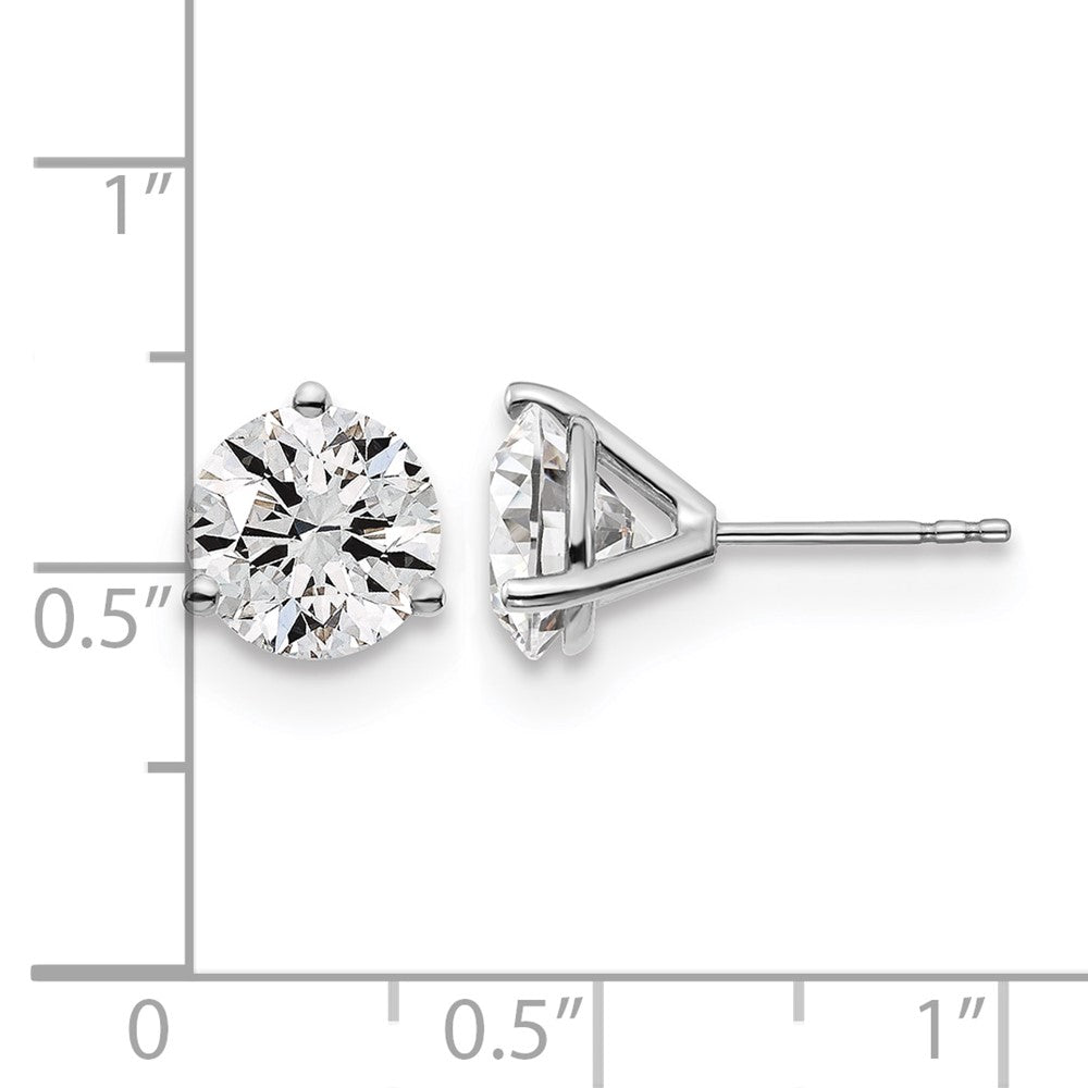 14kw 4ct Lab Grown Diamond VS+ F+ Round Complete Stud Earrings