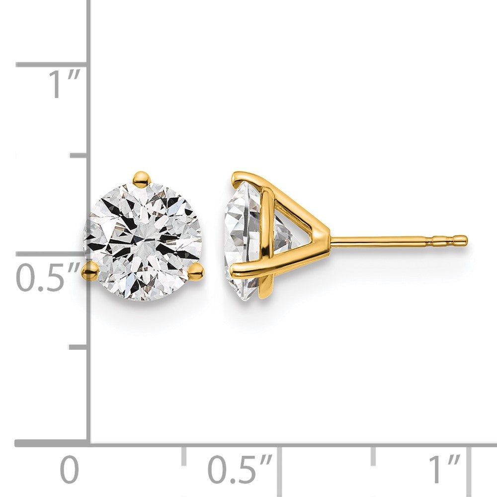 14ky 4ct Lab Grown Diamond VS/SI+ G+ Round Complete Stud Earrings