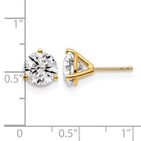 14ky 4ct Lab Grown Diamond VS/SI+ G+ Round Complete Stud Earrings