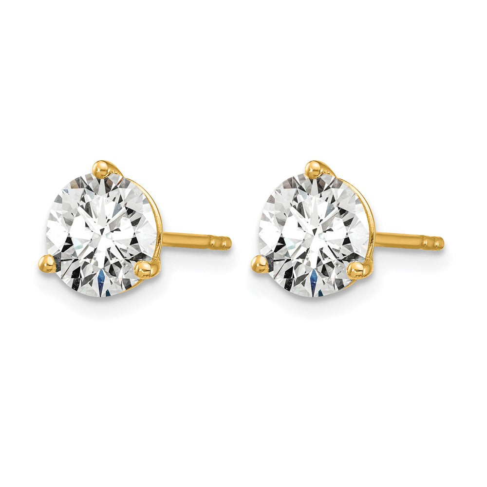 14ky 5ct Lab Grown Diamond VS+ F+ Round Complete Stud Earrings