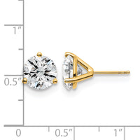 14ky 5ct Lab Grown Diamond VS+ F+ Round Complete Stud Earrings