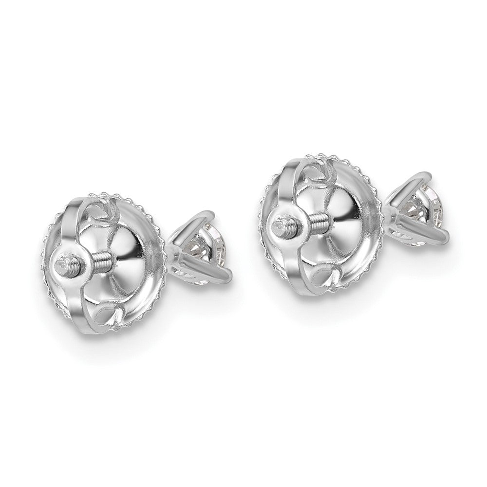 14kw 1/5ct Lab Grown Dia VS+ F+ Round Comp Screwback Stud Earrings