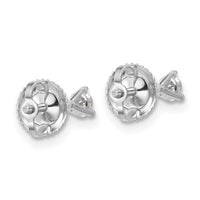 14kw 1/5ct Lab Grown Dia VS+ F+ Round Comp Screwback Stud Earrings