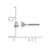 14kw 1/5ct Lab Grown Dia VS+ F+ Round Comp Screwback Stud Earrings