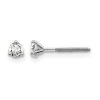 14kw 1/5ct Lab Grown Dia VS+ F+ Round Comp Screwback Stud Earrings