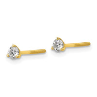 18ky 1/4ct Cert Lab Grown Diamond VS+ F+ Round Comp Screwback Earrings