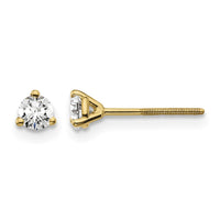 18ky 1/4ct Cert Lab Grown Diamond VS+ F+ Round Comp Screwback Earrings