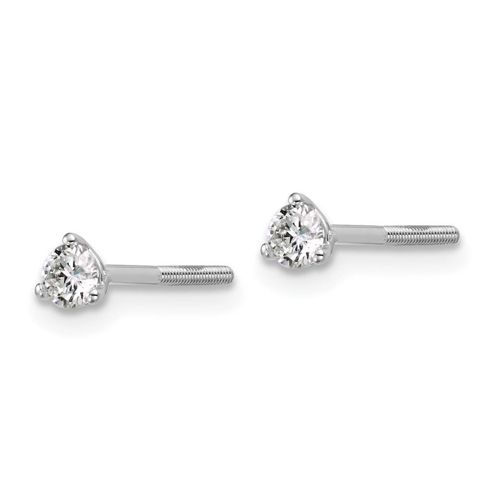 Platinum 1/4ct Lab Grown Dia VS+ F+ Round Comp Screwback Stud Earrings