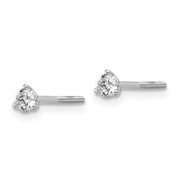 Platinum 1/4ct Lab Grown Dia VS+ F+ Round Comp Screwback Stud Earrings