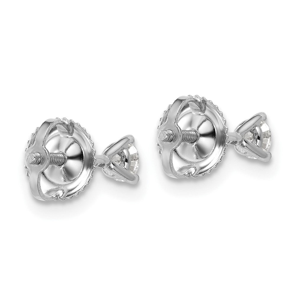 Platinum 1/4ct Cert Lab Grown Dia VS+ F+ Round Comp Screwback Earrings