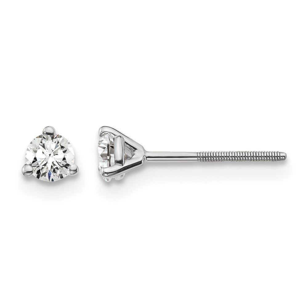 Platinum 1/4ct Lab Grown Dia VS+ F+ Round Comp Screwback Stud Earrings