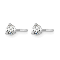 14kw 1/4ct Cert Lab Grown Dia VS+ F+ Round Comp Screwback Stud Earrings