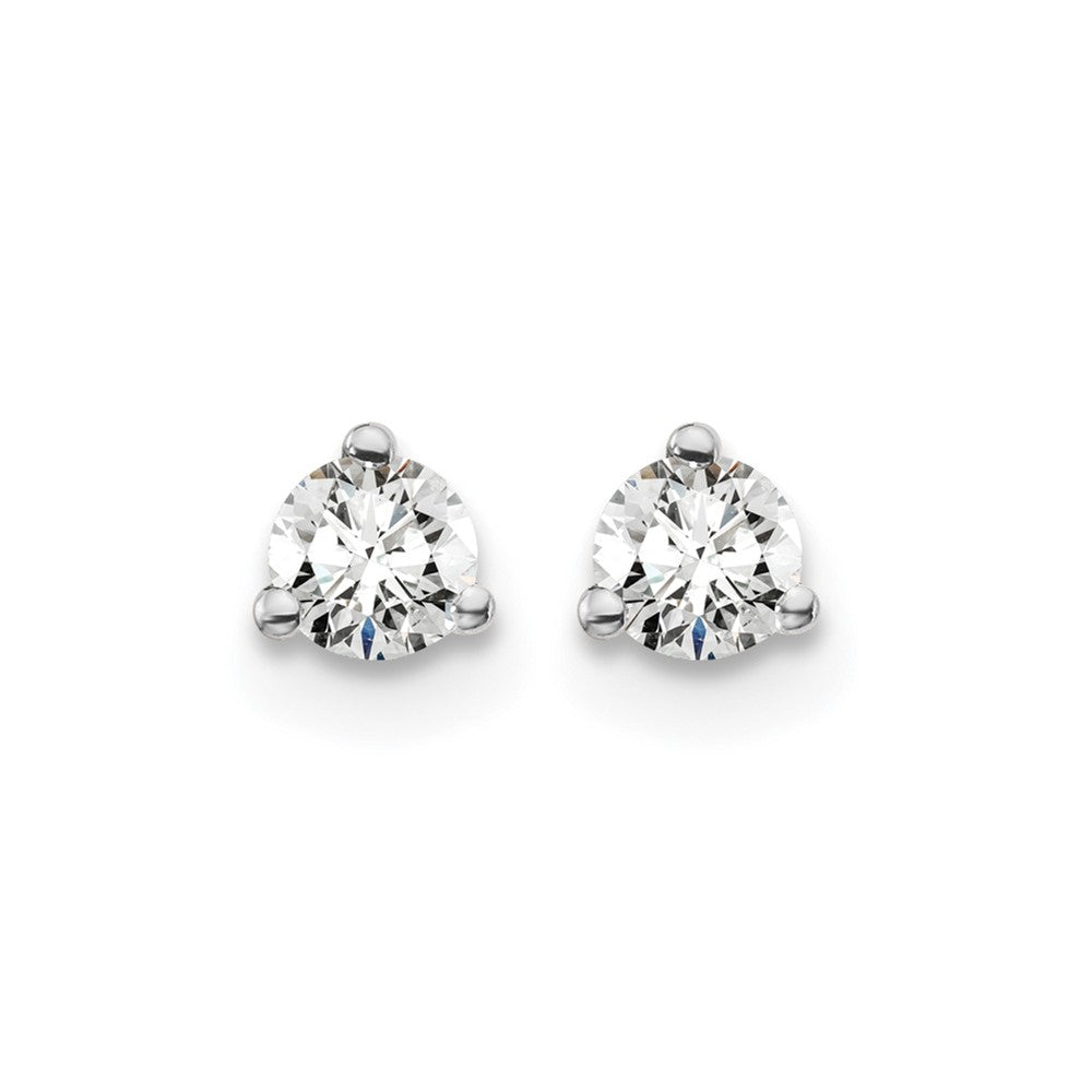 14kw 1/4ct Cert Lab Grown Dia VS+ F+ Round Comp Screwback Stud Earrings