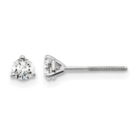 14kw 1/4ct Cert Lab Grown Dia VS+ F+ Round Comp Screwback Stud Earrings