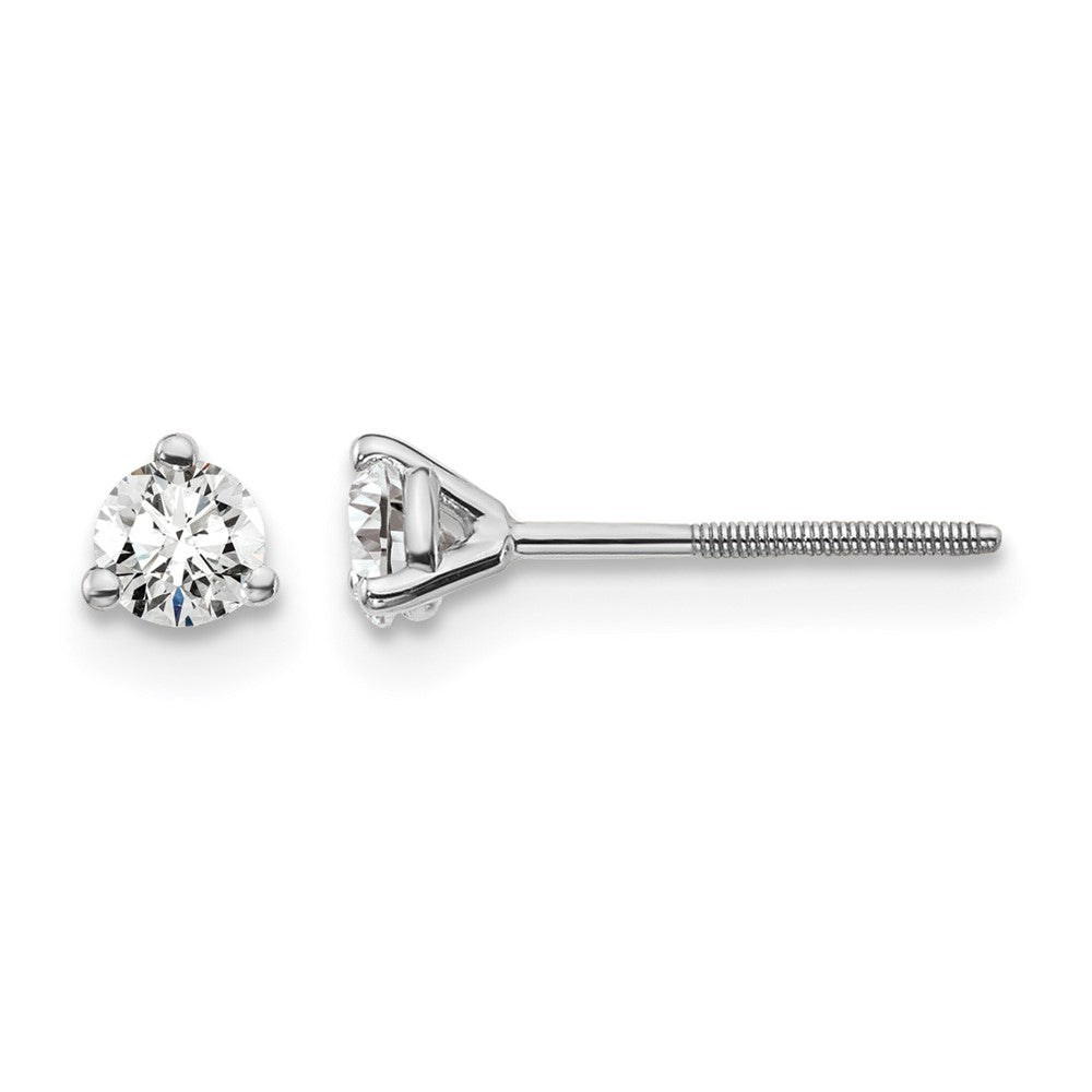 14kw 1/4ct Lab Grown Dia VS+ F+ Round Comp Screwback Stud Earrings