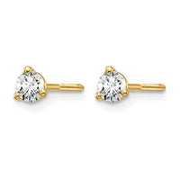 14ky 1/4ct Lab Grown Dia VS+ F+ Round Comp Screwback Stud Earrings
