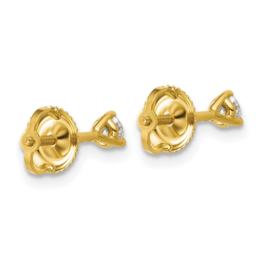 14ky 1/4ct Lab Grown Dia VS+ F+ Round Comp Screwback Stud Earrings
