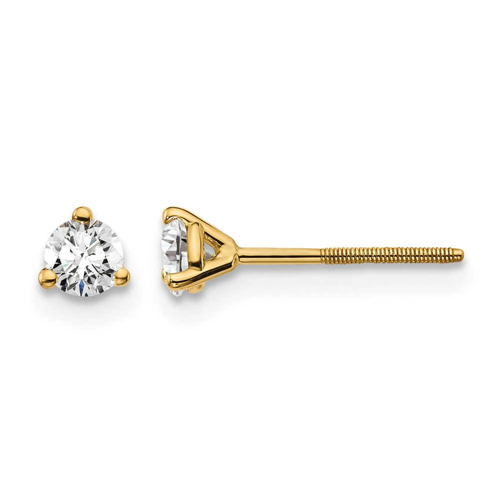 14ky 1/4ct Lab Grown Dia VS+ F+ Round Comp Screwback Stud Earrings