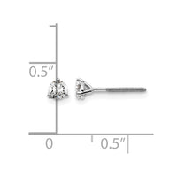 18kw 1/3ct Lab Grown Diamond VS+ F+ Round Comp Screwback Earrings