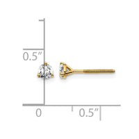 18k 1/3ct Cert Lab Grown Diamond VS+ F+ Round Comp Screwback Earrings