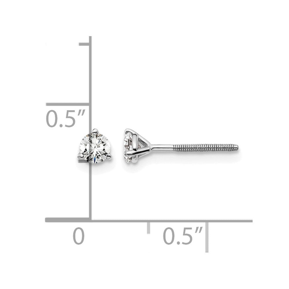 Platinum 1/3ct Lab Grown Dia VS+ F+ Round Comp Screwback Earrings