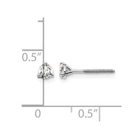 Platinum 1/3ct Lab Grown Dia VS+ F+ Round Comp Screwback Earrings