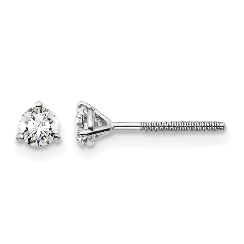 Platinum 1/3ct Lab Grown Dia VS+ F+ Round Comp Screwback Earrings