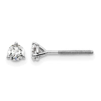 Platinum 1/3ct Lab Grown Dia VS+ F+ Round Comp Screwback Earrings